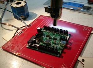 SMD Hot-Air-Soldering Rambo1.3L on RepRap Heatbed